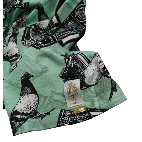 Parish T Shirt Men's 2XL XXL Graphic Pigeon Bird Boombox Green Melody Black Y2K - Picture 5 of 8